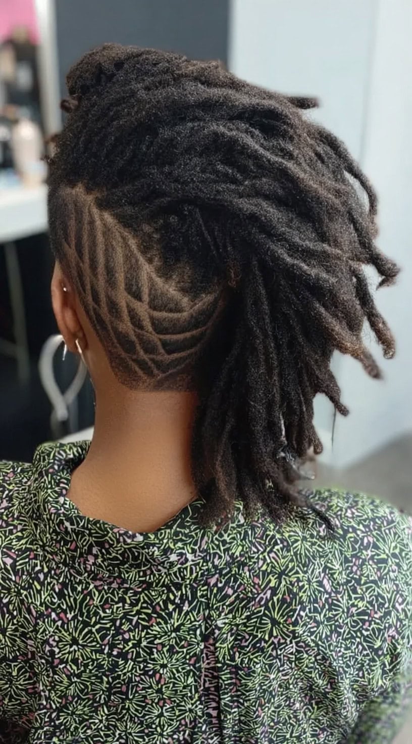 Shoulder Length Dark Brown Locs With Undercut — Classy Dyed Locs