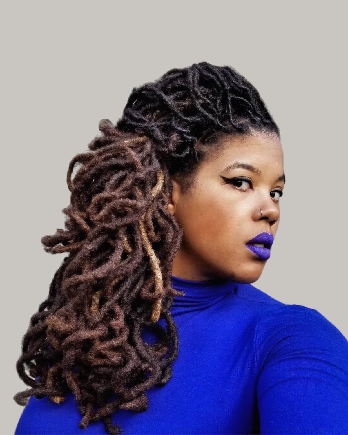Mid-Back Dimensional Dark Brown Locs — Classy Dyed Locs