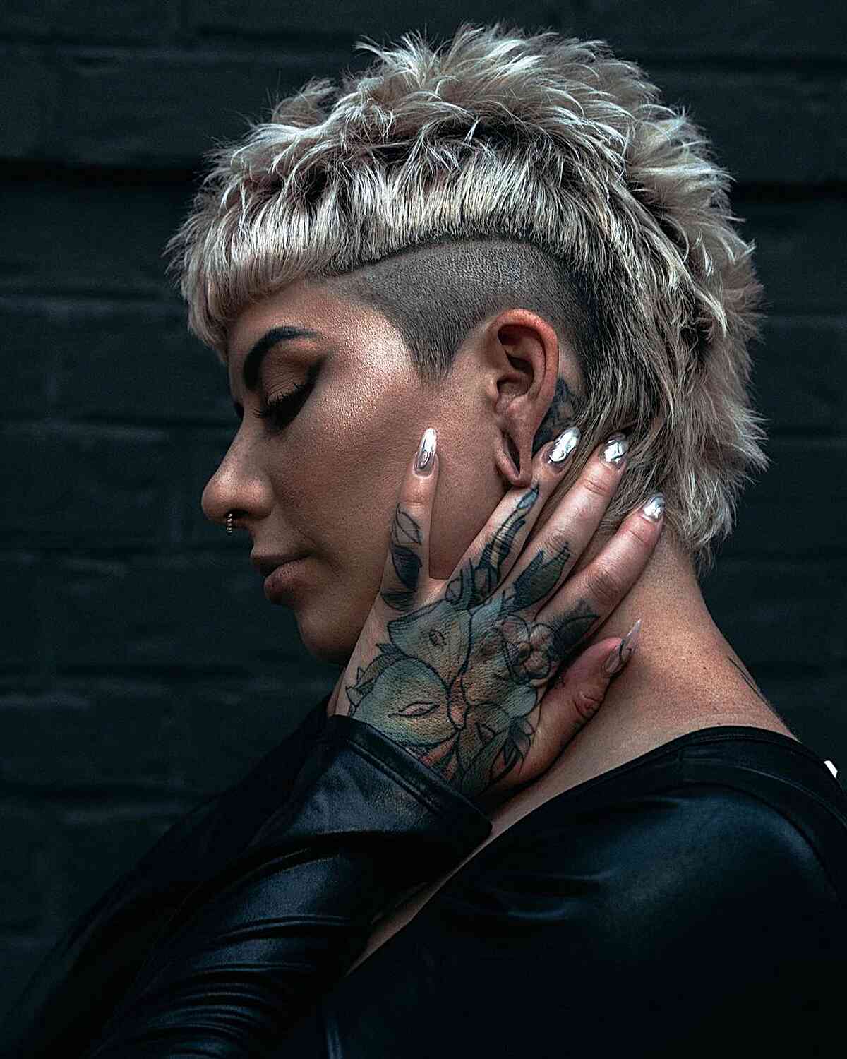 Bright Yellow Spiky Mohawk With Undercut Bright Yellow Spiky Mohawk With Undercut — Classy Edgy Haircuts