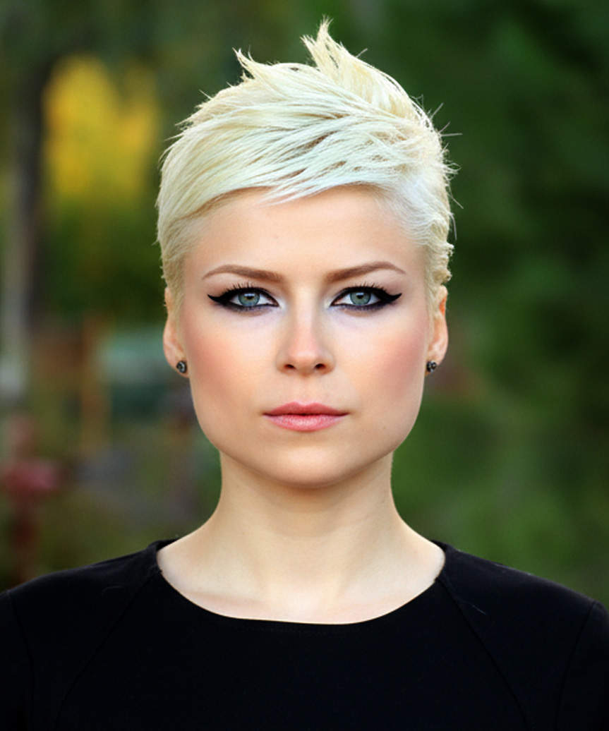 Voluminous Spiky Platinum Blonde Pixie Voluminous Spiky Platinum Blonde Pixie — Classy Edgy Pixie