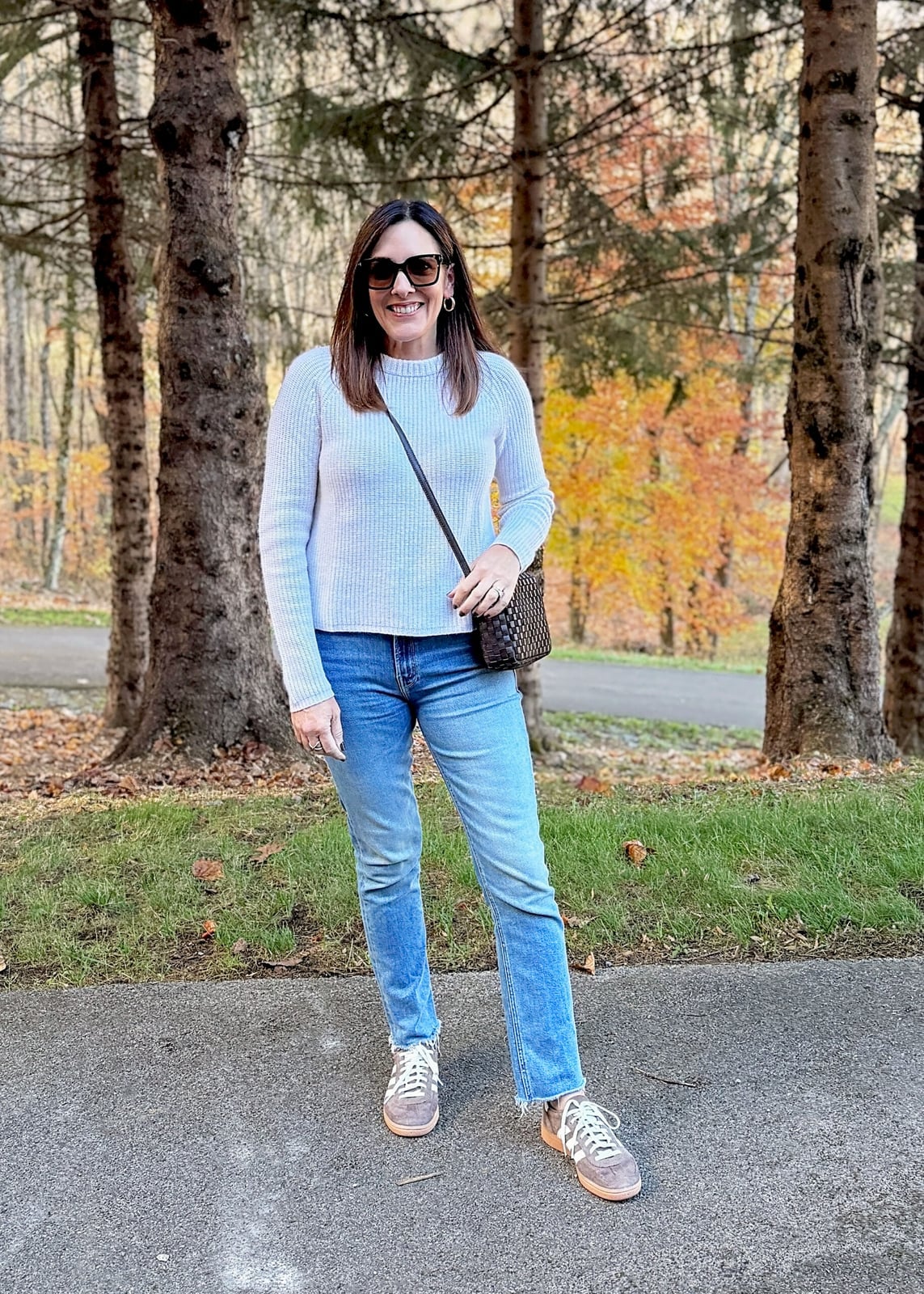Textured Knit Sweater With Straight Jeans — Classy Errands Outfits