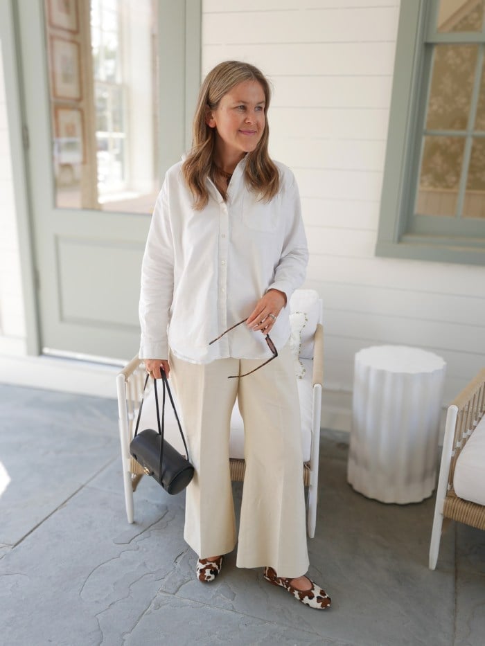 Oversized Shirt With Wide Cream Trousers, Office-Safe Version — Classy Errands Outfits