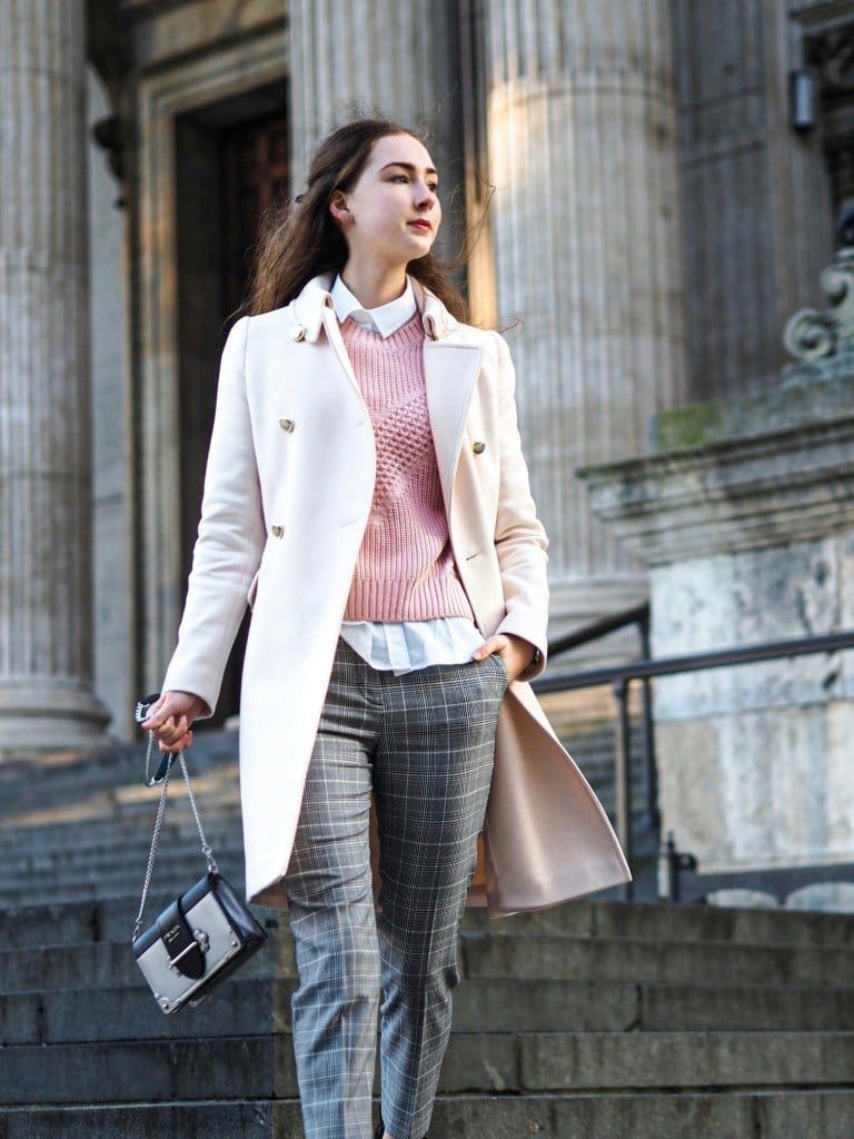 Double-Breasted Coat Over Knit Sweater — Classy Errands Outfits