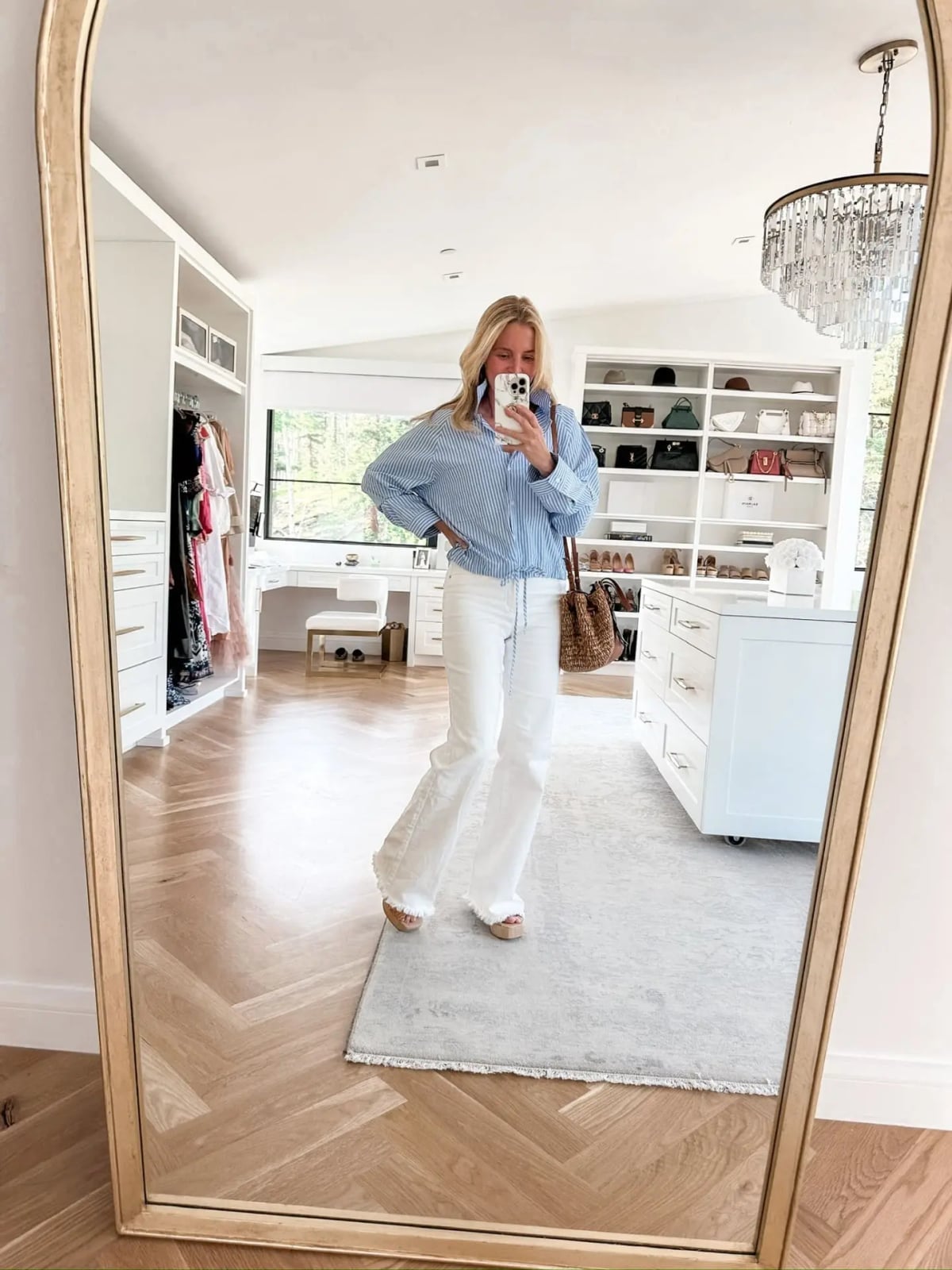 Striped Button-Down With Wide Trousers — Classy Errands Outfits