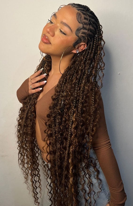 Dark Brown Braids With Lighter Highlights Dark Brown Braids With Lighter Highlights — Classy Feed in Braids Hairstyles