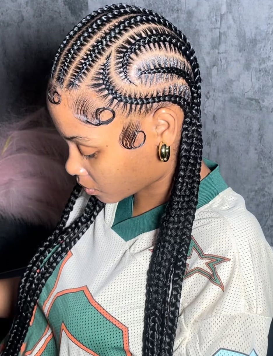 Geometric Pattern Feed-In Braids Geometric Pattern Feed-In Braids — Classy Feed in Braids Hairstyles