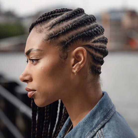 Geometric Pattern Mid-Back Feed-In Braids Geometric Pattern Mid-Back Feed-In Braids — Classy Feed in Braids Hairstyles
