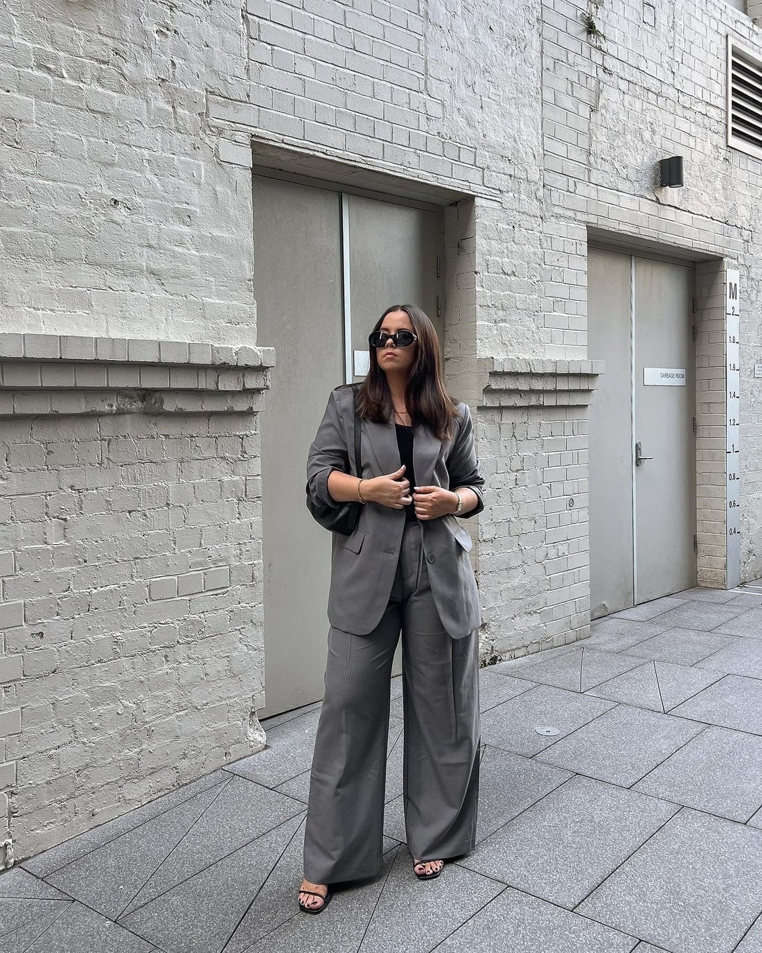 Gray Oversized Suit with Black Top Gray Oversized Suit with Black Top — Classy Formal Style