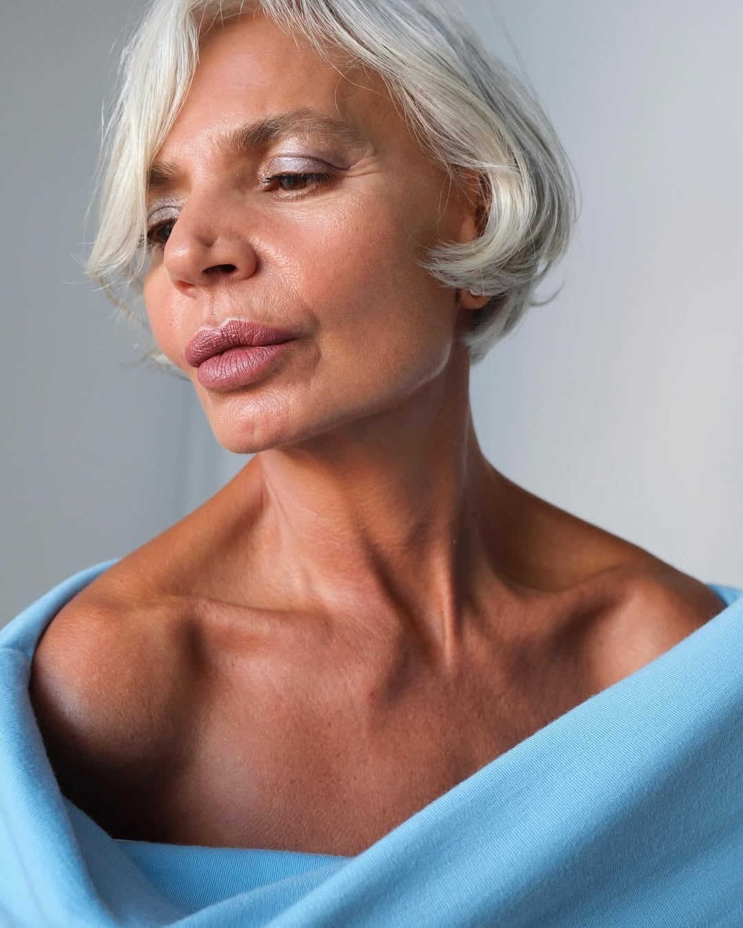 Ear Length Gray Bob With Soft Waves — Classy French Bob