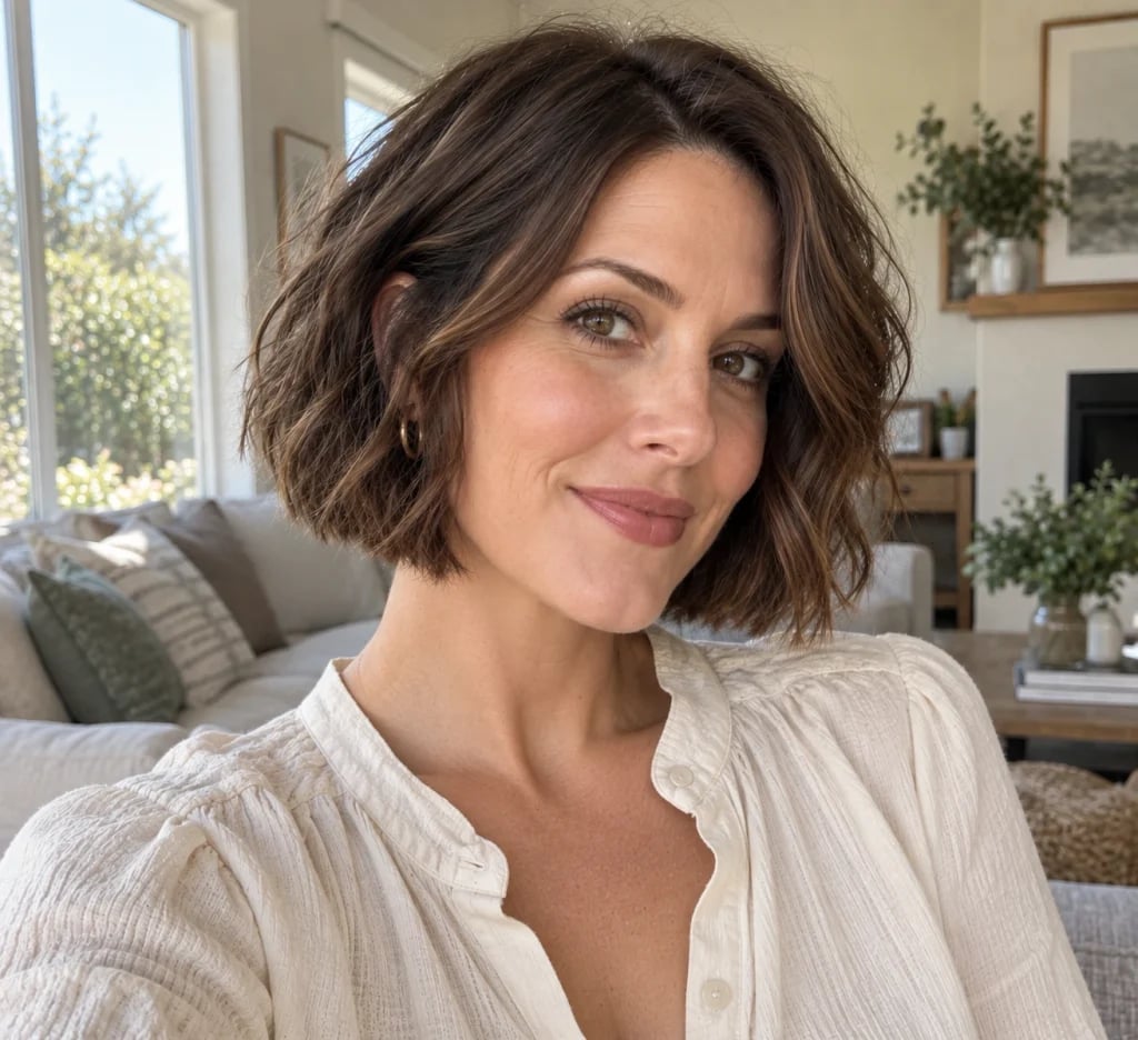 Collarbone Bob With Textured Waves Collarbone Bob With Textured Waves — Classy French Bob Haircut