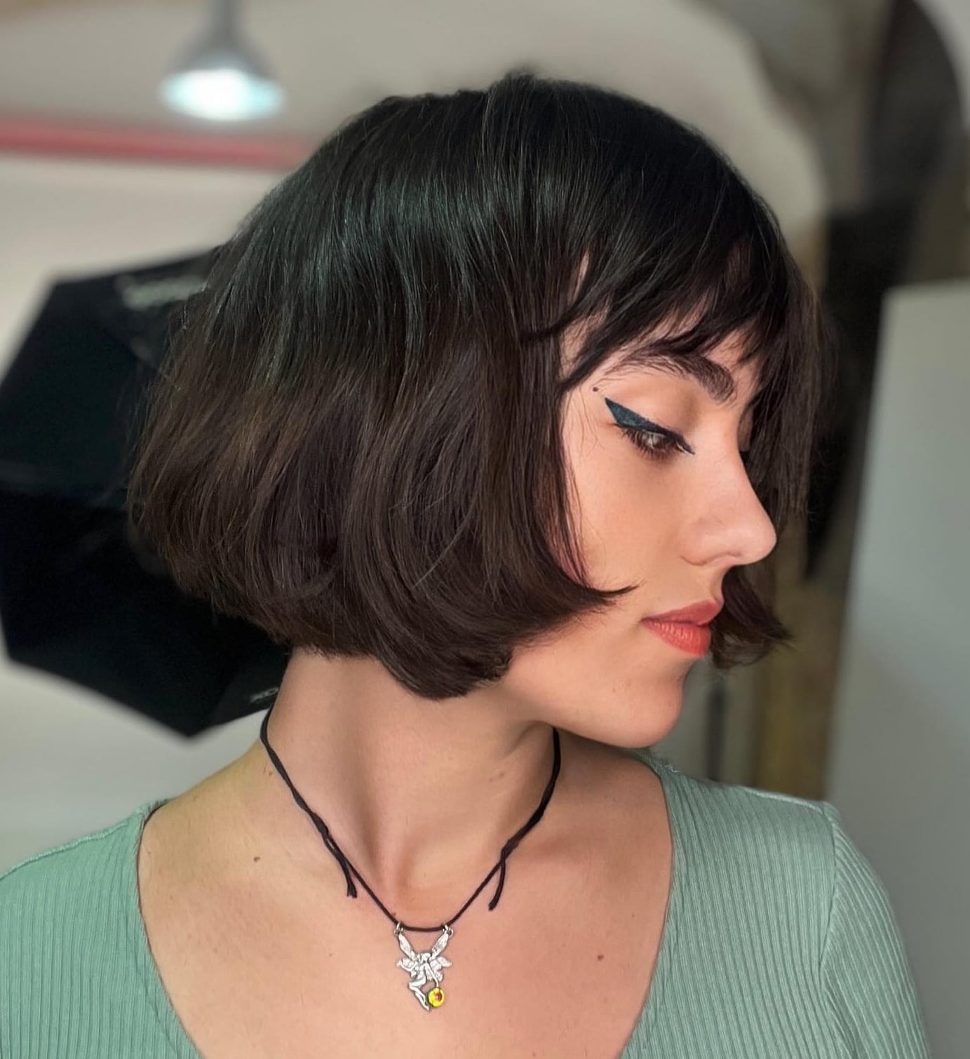 Thick Wavy Bob With Curtain Bangs Thick Wavy Bob With Curtain Bangs — Classy French Bob Haircut