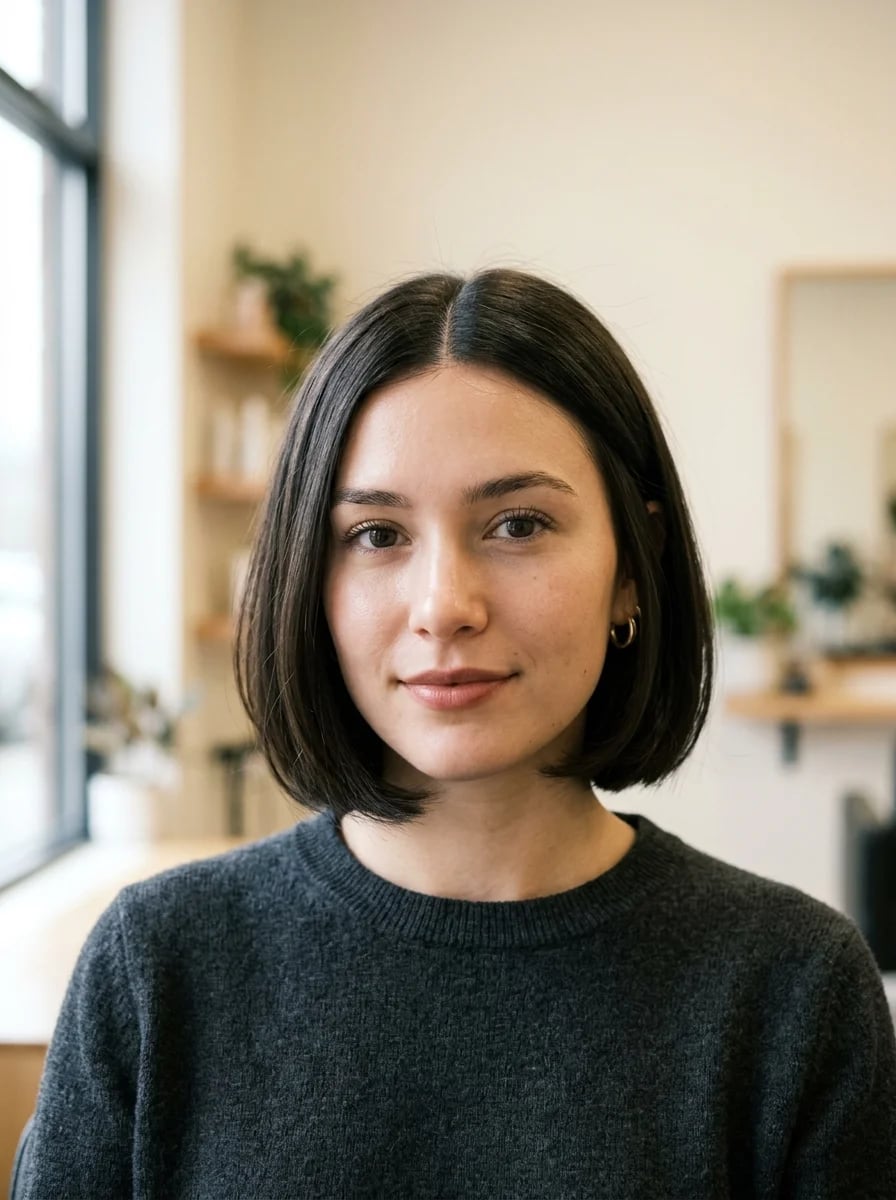 Collarbone Bob With Natural Waves Collarbone Bob With Natural Waves — Classy French Bob Haircut