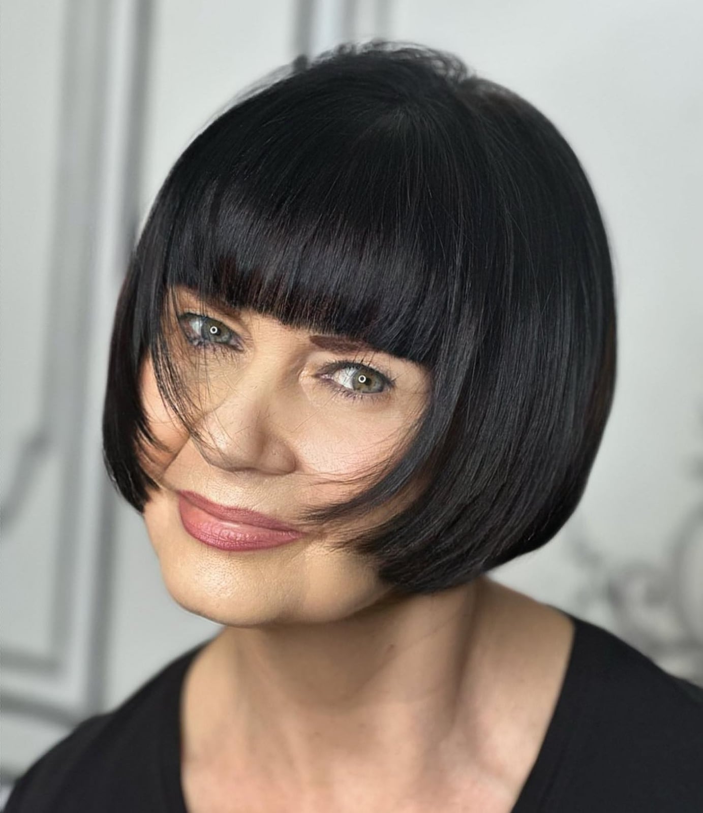 Blunt Black Bob With Blunt Bangs Blunt Black Bob With Blunt Bangs — Classy French Bob Haircut