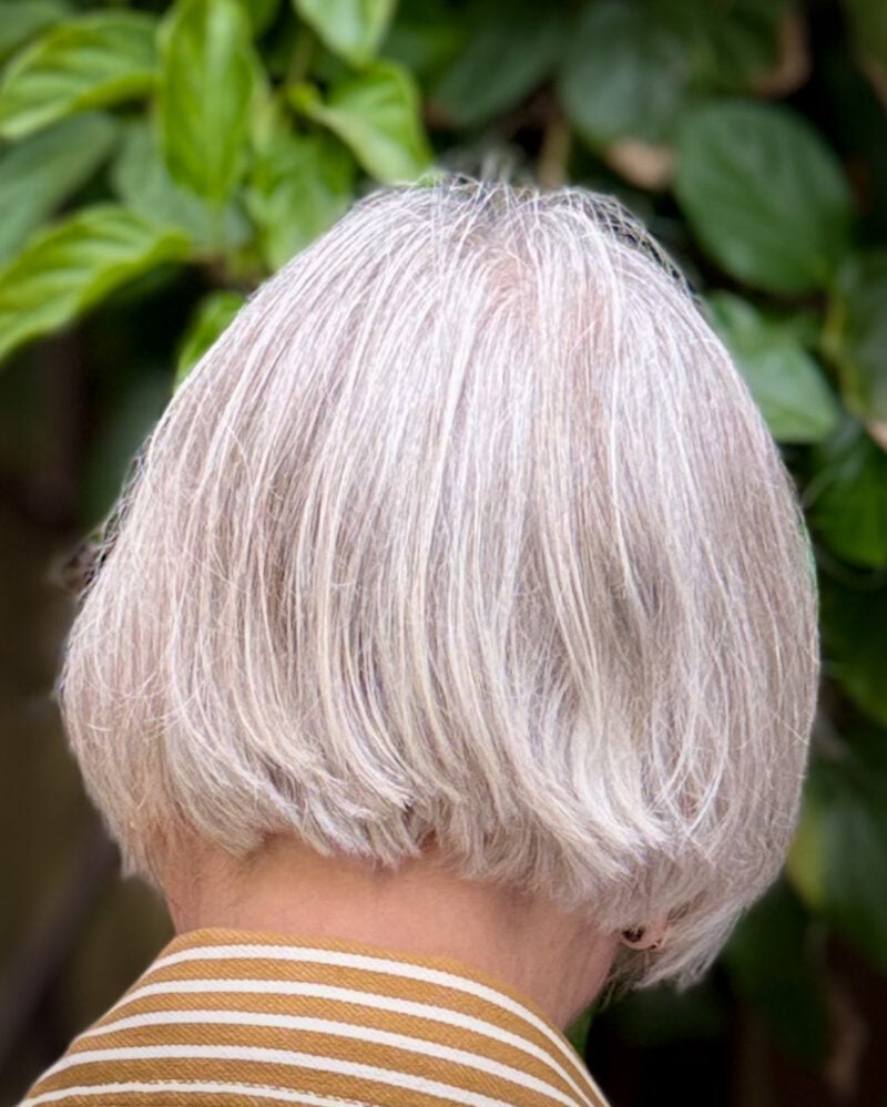 Gray Bob With Straight Fine Texture Gray Bob With Straight Fine Texture — Classy French Bob Haircut