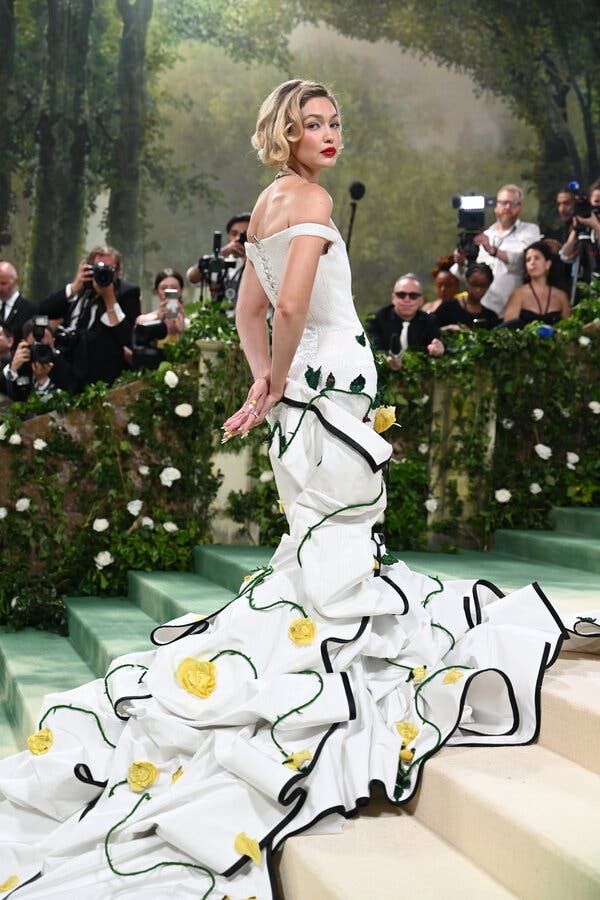 White Sculptural Gown with 3D Floral Appliqués — Classy Gala Outfits