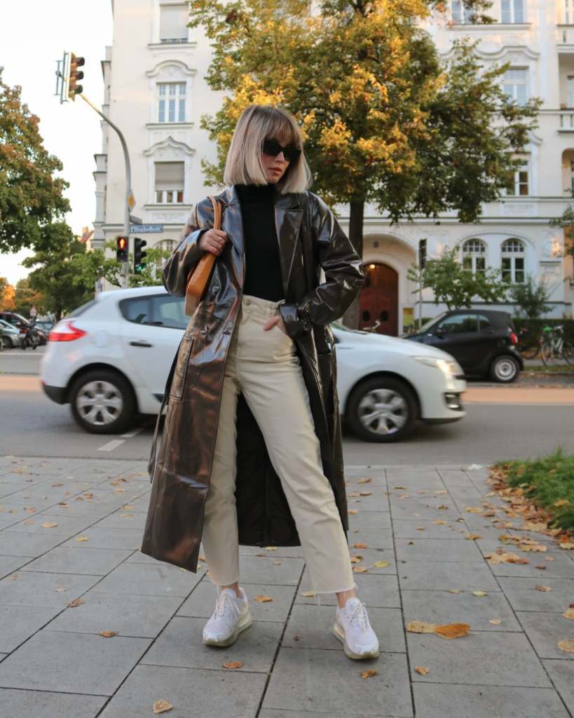 Turtleneck With Patent Trench Coat — Classy Girly Outfits