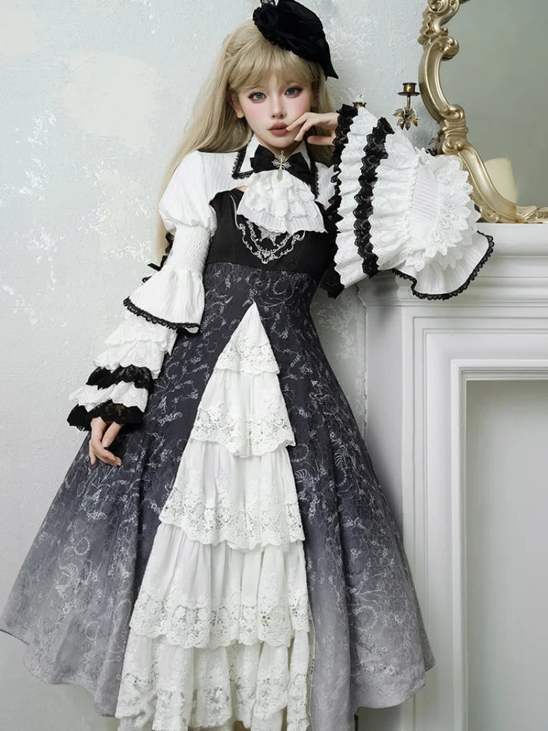 Elaborate Gothic Lolita Dress with Tiered Skirt — Classy Gothic Style