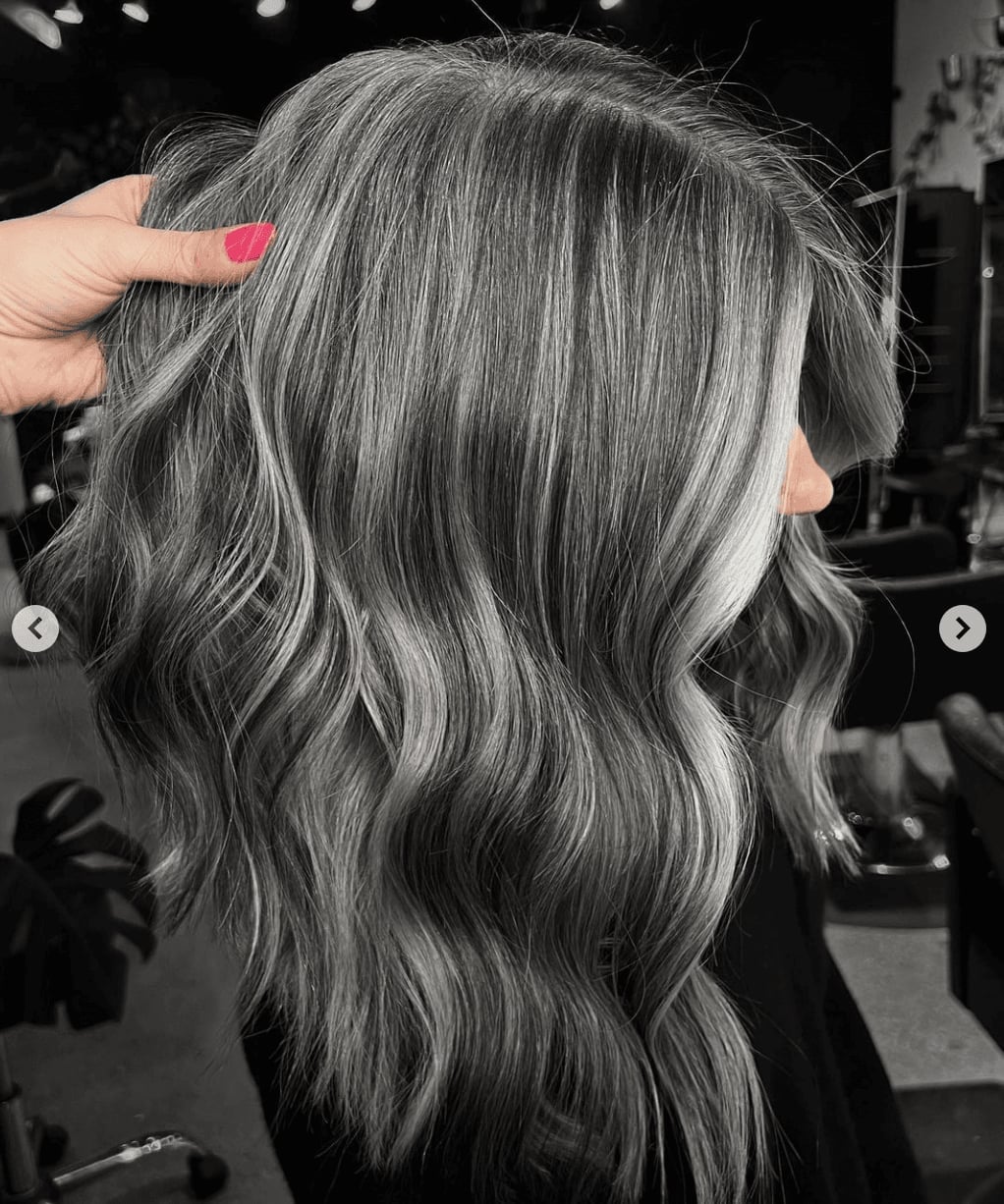 Shoulder Length Layers Ash Blonde Highlights Shoulder Length Layers Ash Blonde Highlights — Classy Gray Blending Hair