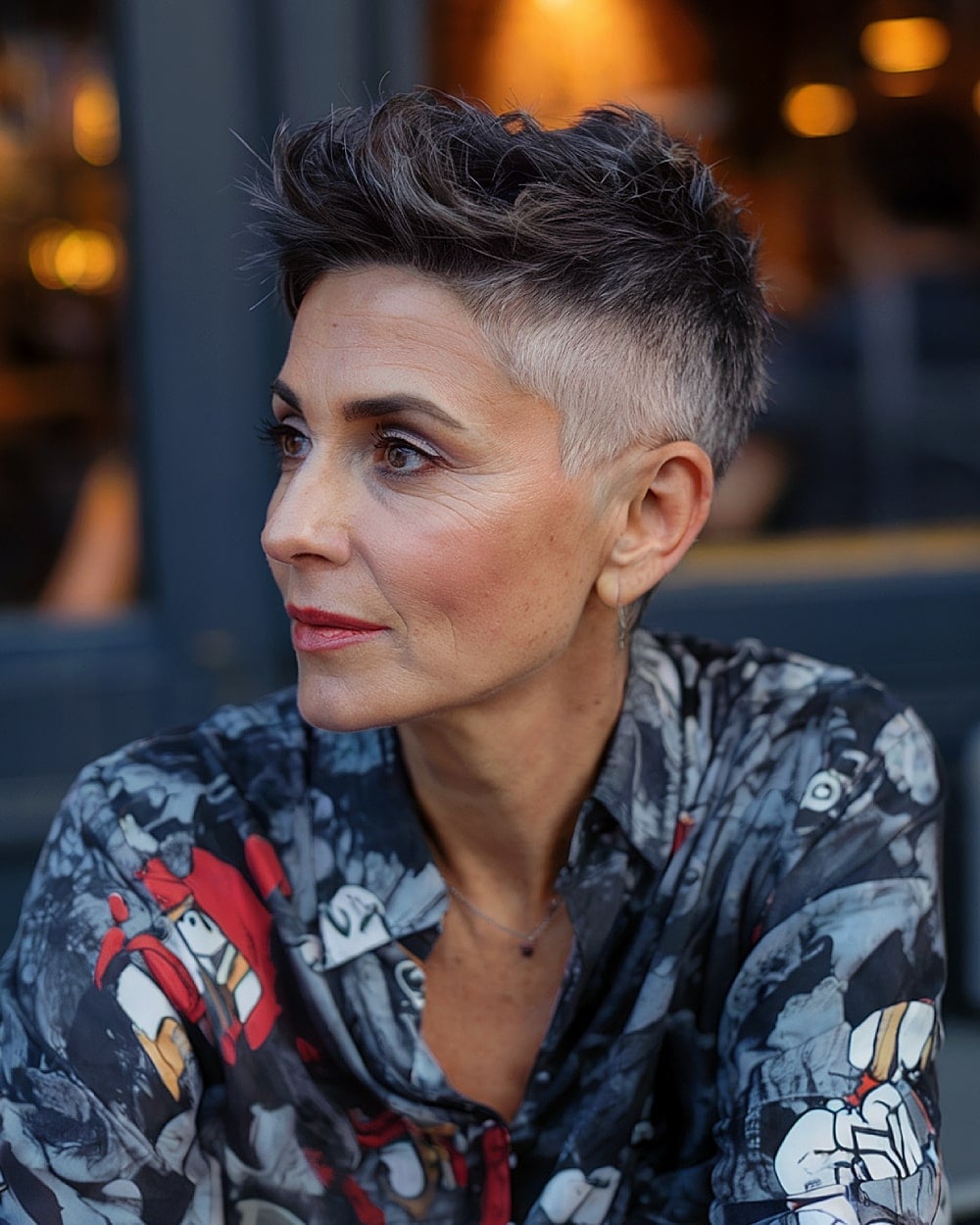 Textured Pixie With Undercut Textured Pixie With Undercut — Classy Gray Blending Hair