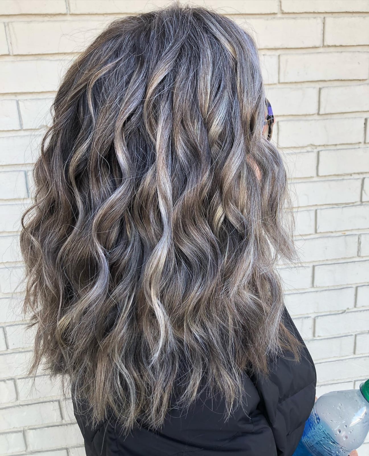 Long Layered Hair With Curly Texture Long Layered Hair With Curly Texture — Classy Gray Blending Hair