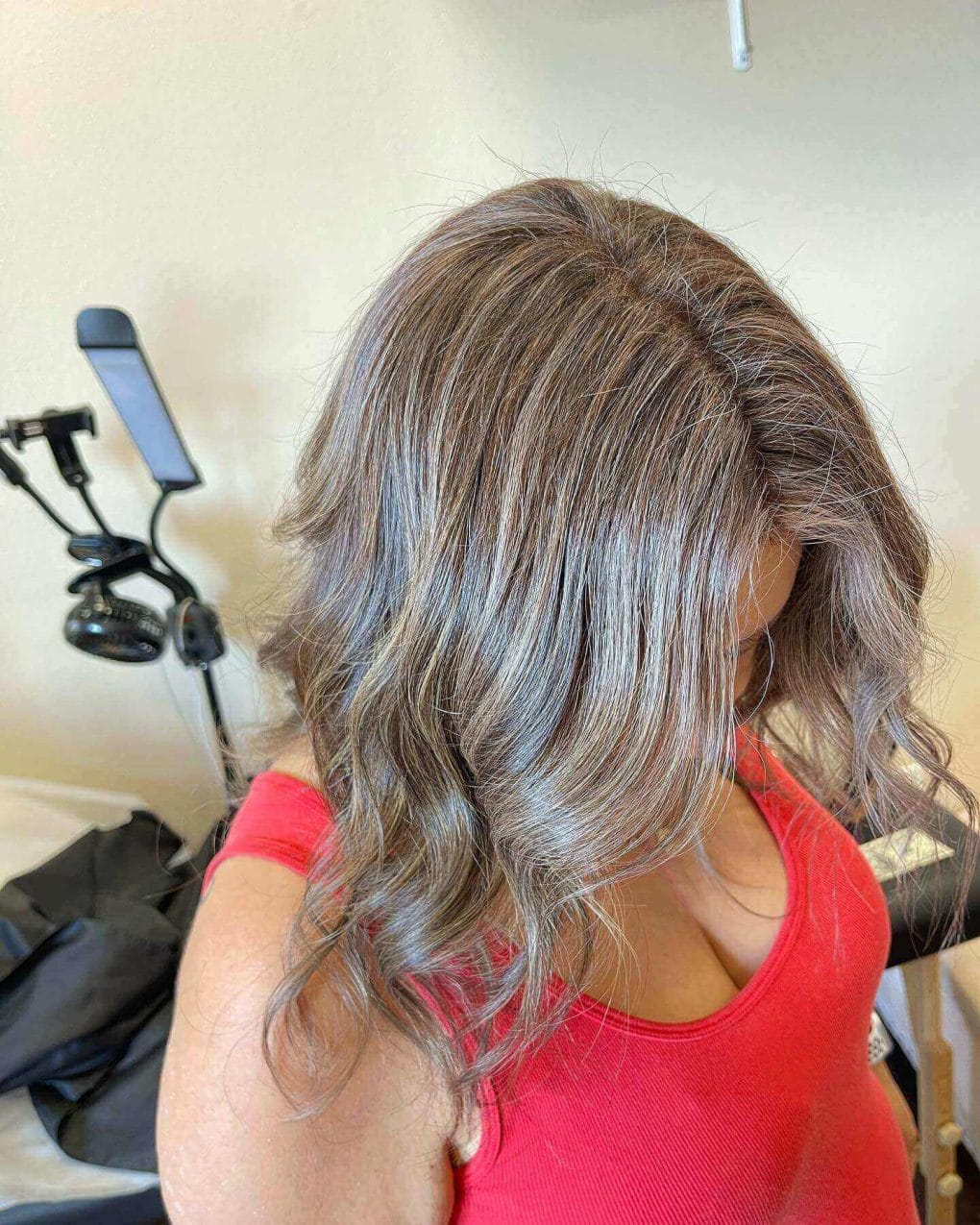 Soft Layered Lob With Natural Gray Soft Layered Lob With Natural Gray — Classy Gray Blending Hair