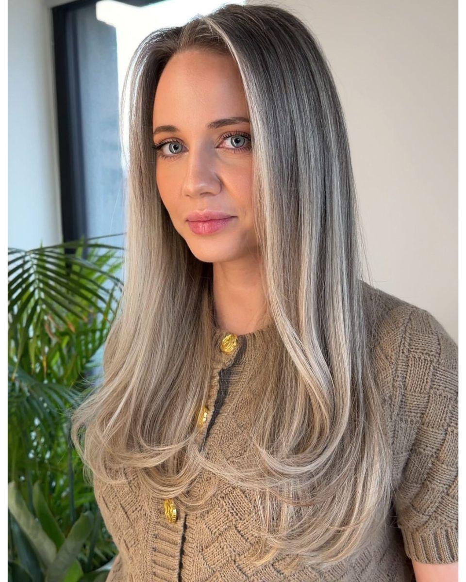 Beige Blonde And Gray Highlights Beige Blonde And Gray Highlights — Classy Grey Blending Highlights