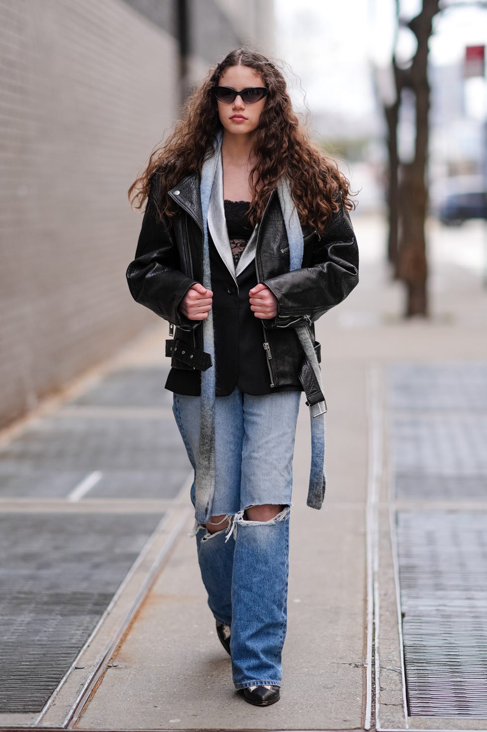Distressed Jeans With Layered Jackets — Classy Grunge Style