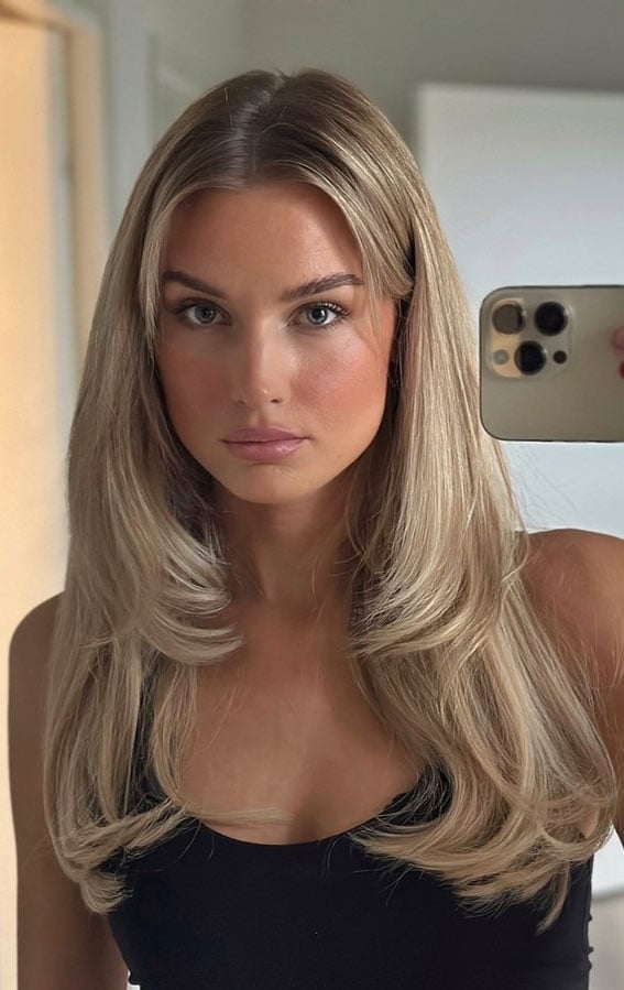 Long Blonde Hair With Curtain Bangs — Classy Hair Haircuts