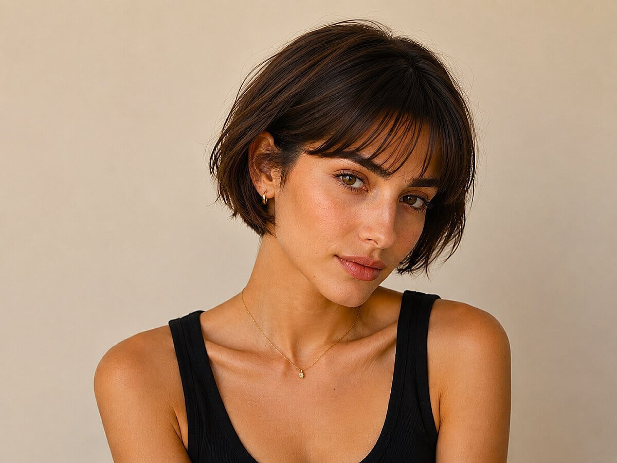 Air-Dried Bob With Curtain Bangs — Classy Hair Trends for Women