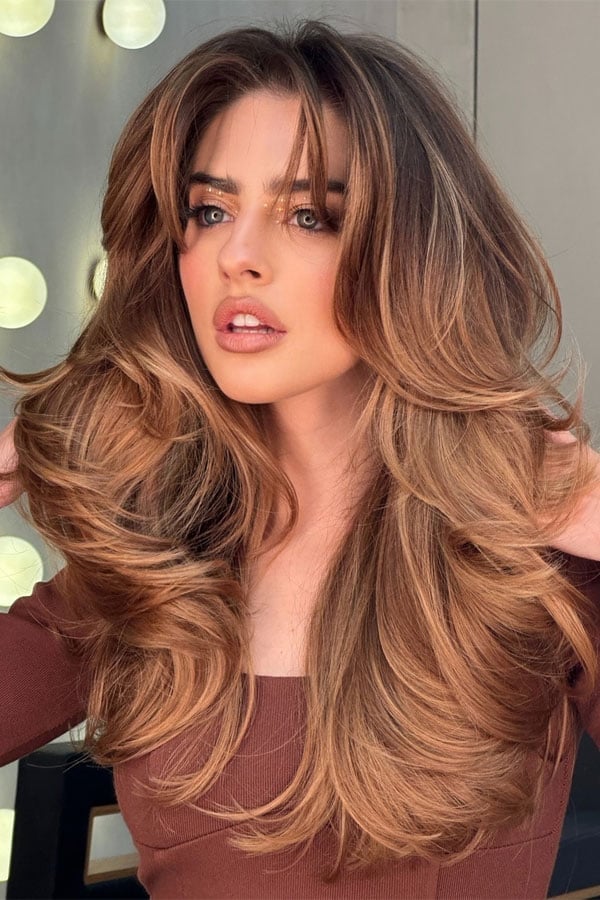 Warm Brown Honey Highlights Face Framing Warm Brown Honey Highlights Face Framing — Classy Haircuts for Long Hair