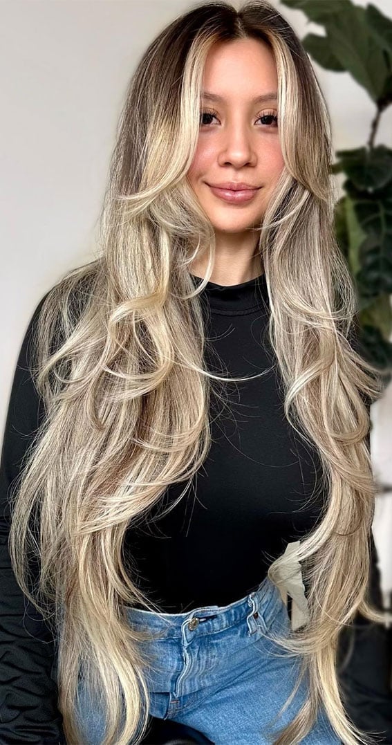Ash Blonde Balayage Voluminous Waves Ash Blonde Balayage Voluminous Waves — Classy Haircuts for Long Hair
