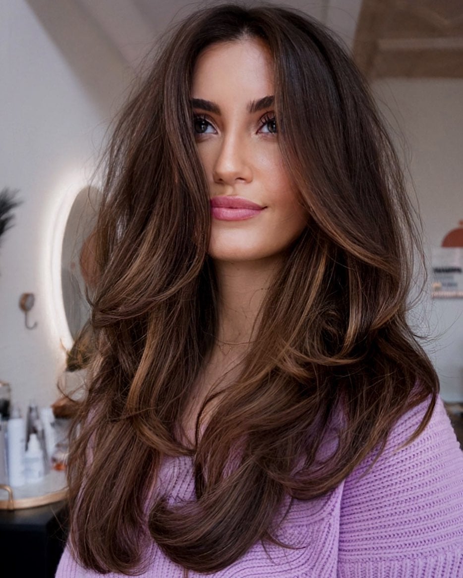 Medium Brown Balayage Long Layers Medium Brown Balayage Long Layers — Classy Haircuts for Long Hair