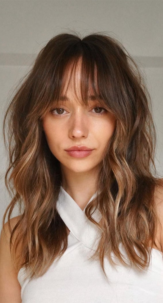 Layered Shag With See-Through Bangs — Classy Haircuts for Medium Hair