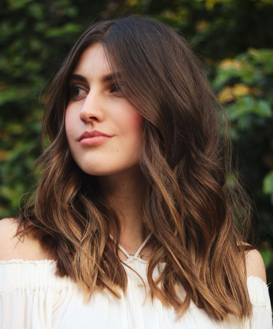 Dark Brown Layers With Curtain Bangs — Classy Haircuts for Round Face