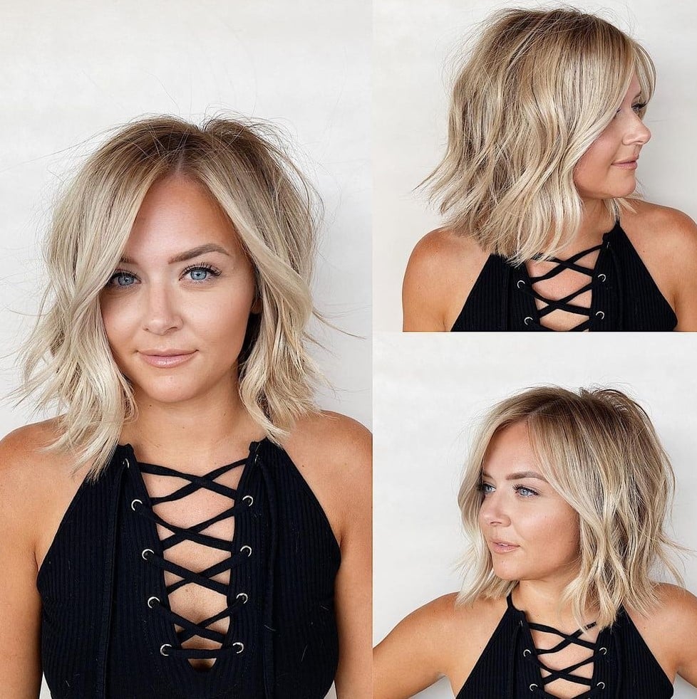 Mid-Back Dark Brown With Side Swept Bangs — Classy Haircuts for Round Face