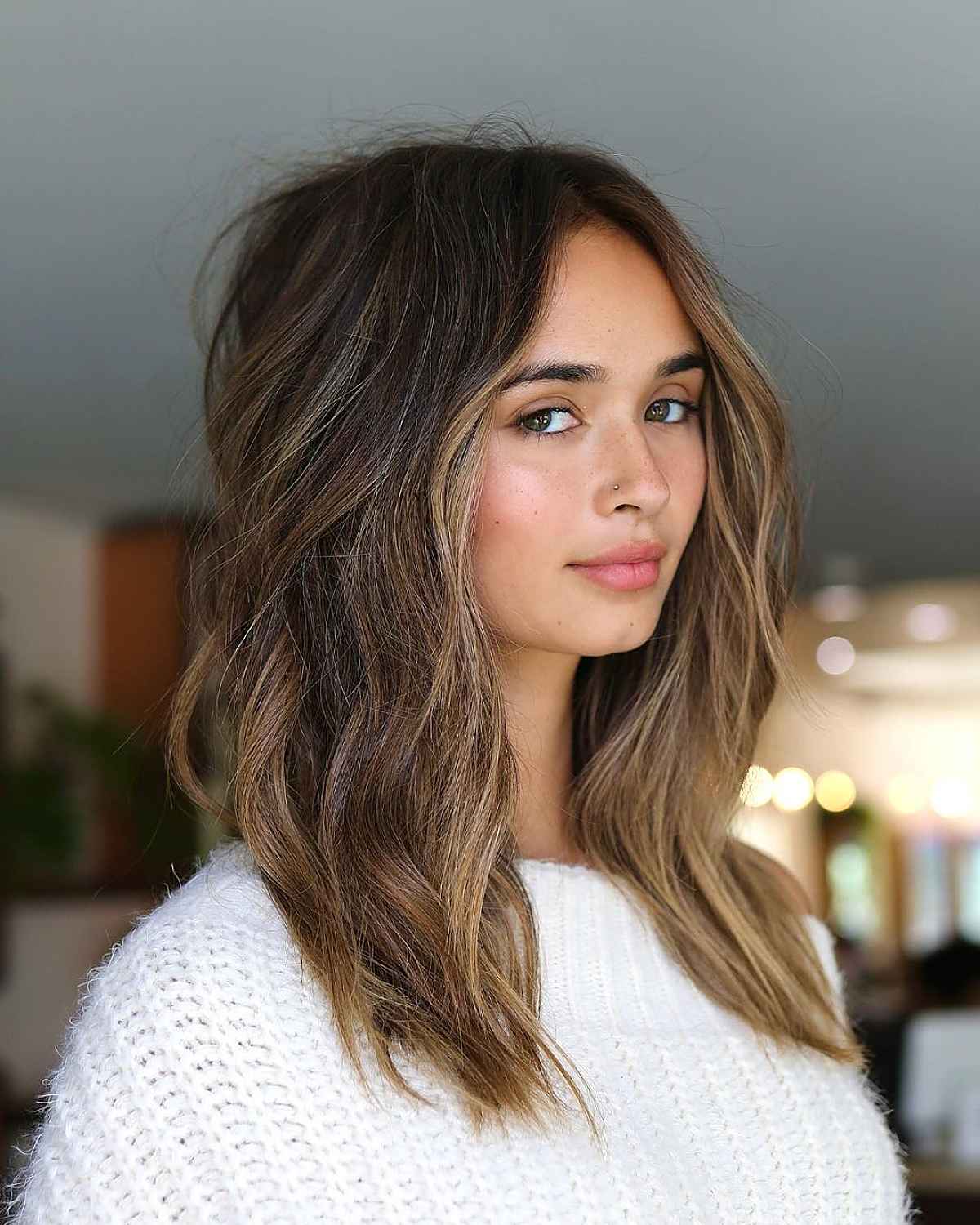 Collarbone Lob With Face-Framing Layers Collarbone Lob With Face-Framing Layers — Classy Haircuts for Thick Hair