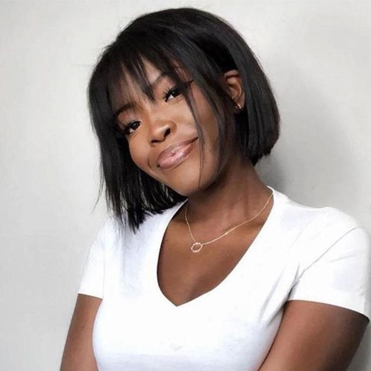Ear Length Blunt Bob With Straight Texture Ear Length Blunt Bob With Straight Texture — Classy Haircuts for Thick Hair