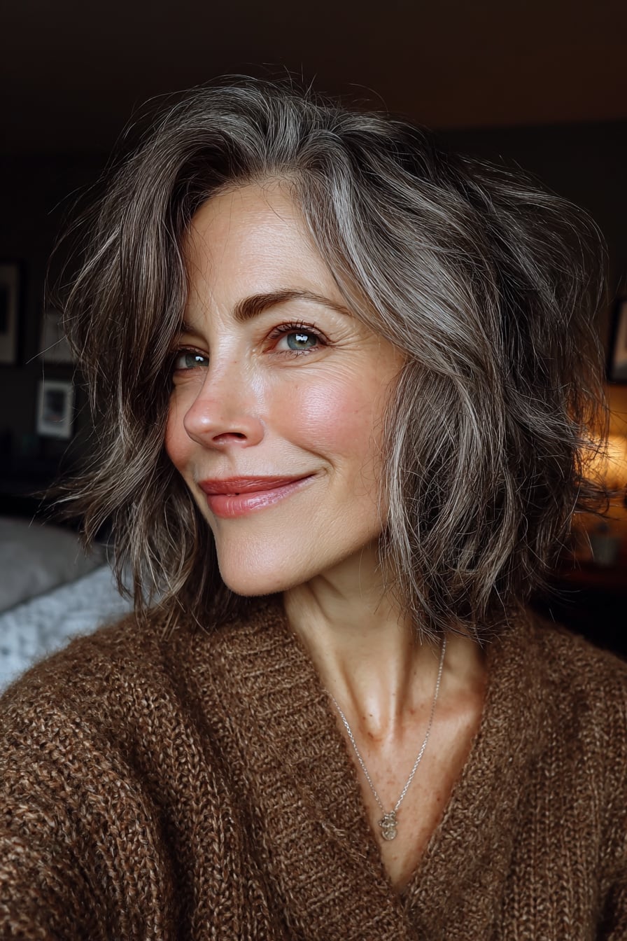 Wavy Bob Chin Ash Blonde — Classy Haircuts for Women over 50