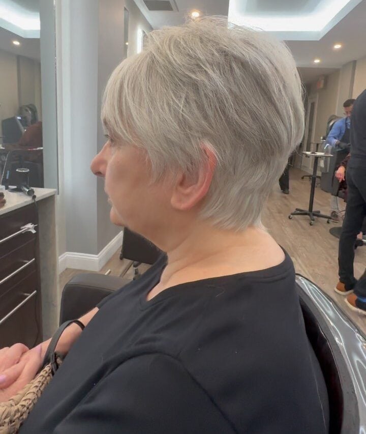 Textured Gray Pixie Cut Side View — Classy Haircuts for Women over 50