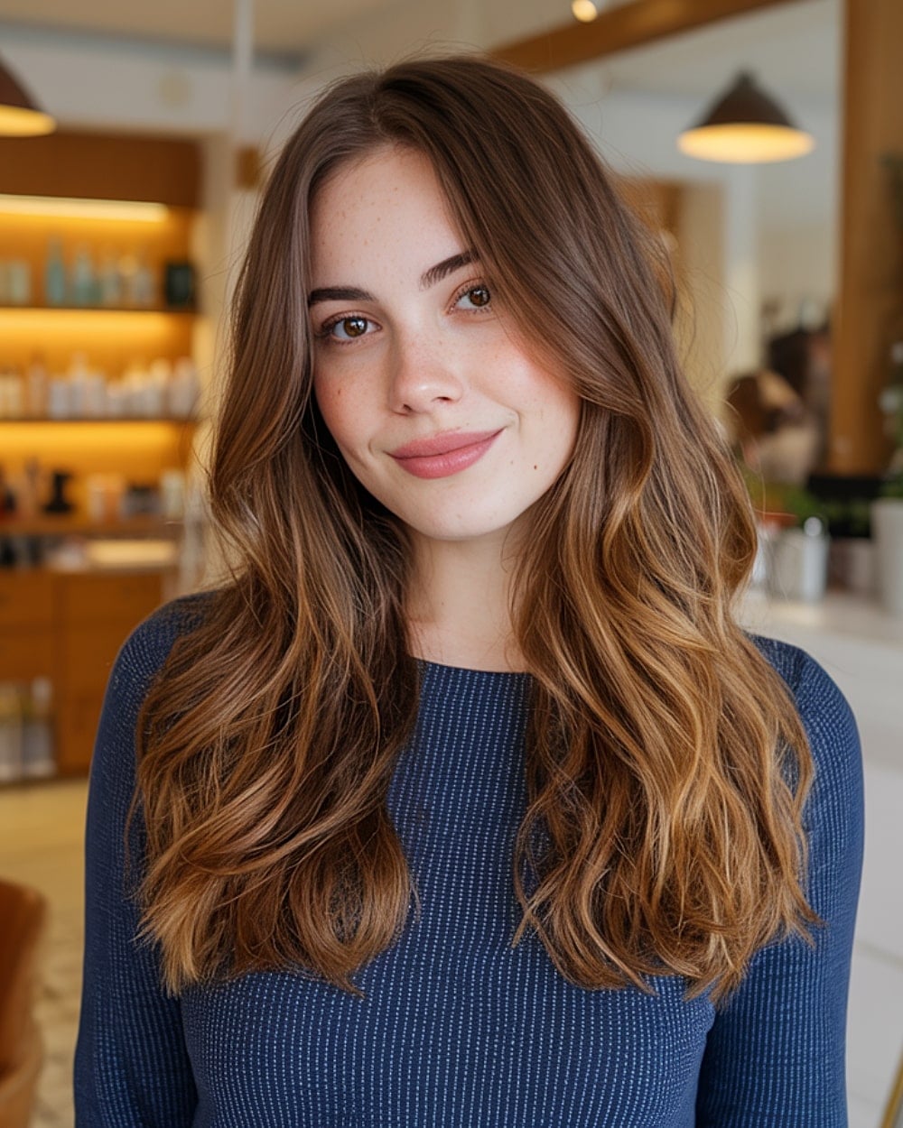 Collarbone Layers With Curtain Bangs Collarbone Layers With Curtain Bangs — Classy Hairstyles for Round Face
