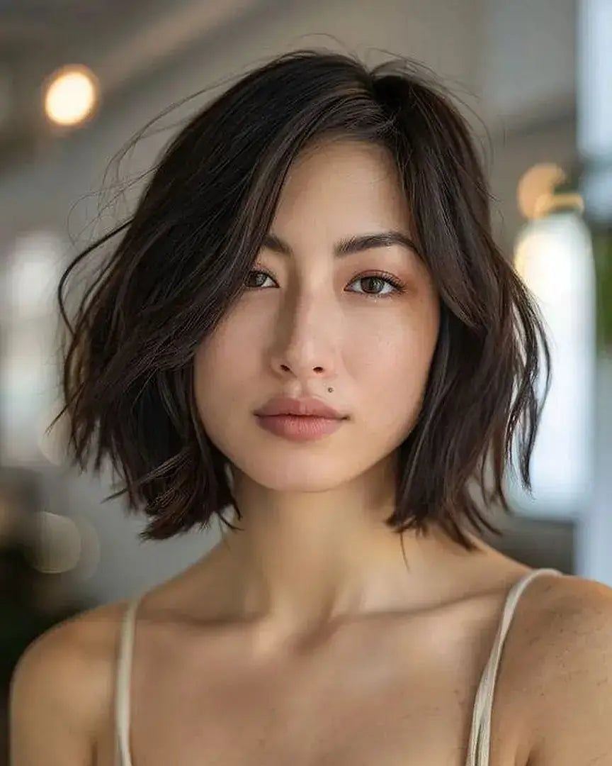 Collarbone Bob With Subtle Highlights Collarbone Bob With Subtle Highlights — Classy Hairstyles for Round Face