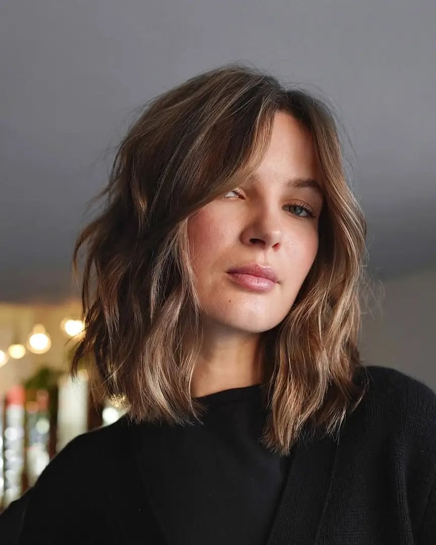 Shoulder Long Shag With Face Framing Layers Shoulder Long Shag With Face Framing Layers — Classy Hairstyles for Round Face