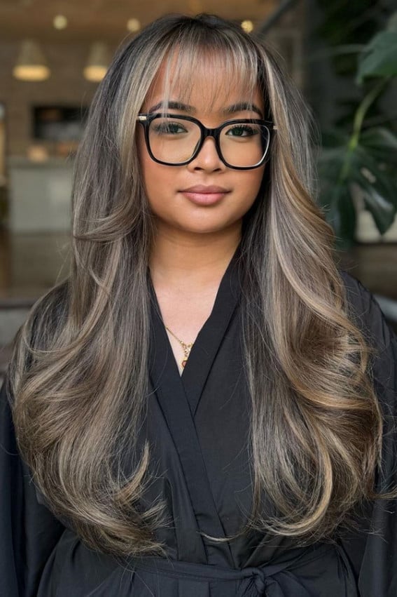 Mid-Back Cut With Curtain Bangs Mid-Back Cut With Curtain Bangs — Classy Hairstyles for Round Face