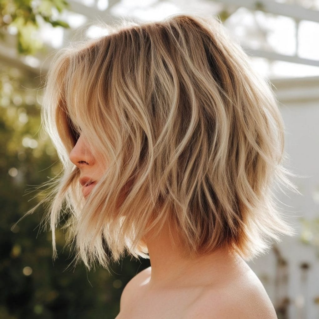 Chin Shaggy Bob With Choppy Fringe Chin Shaggy Bob With Choppy Fringe — Classy Hairstyles for Round Face