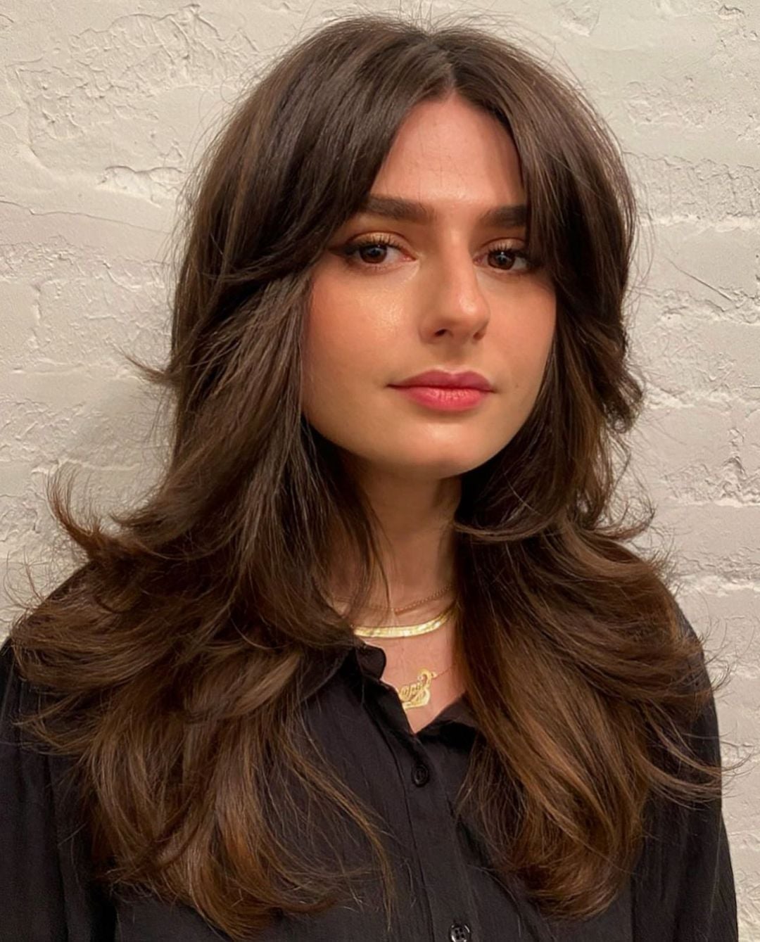 Chin-Length Layered Bob With Face Framing Bangs Chin-Length Layered Bob With Face Framing Bangs — Classy Hairstyles for Round Face