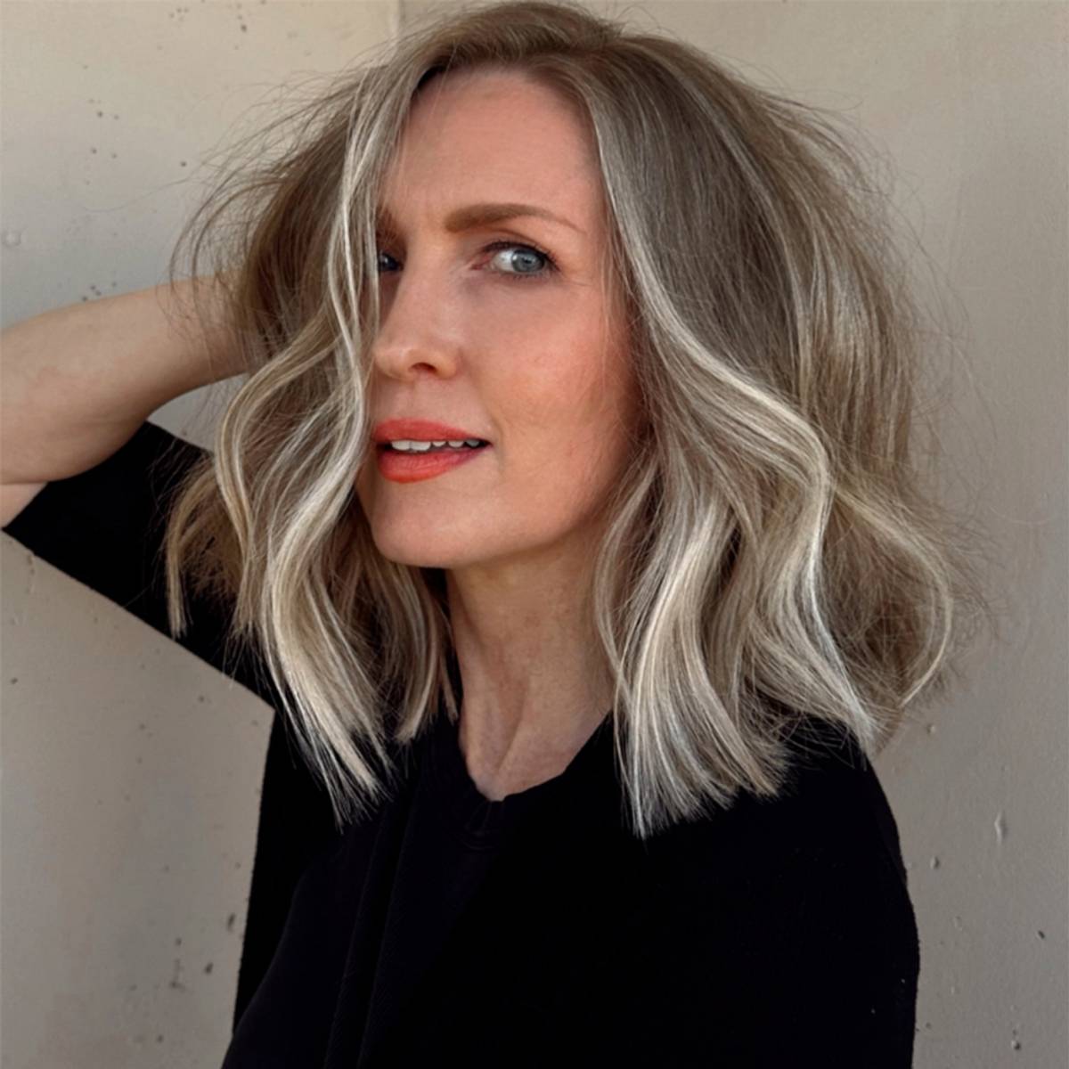 Collarbone Lob With Wispy Bangs, Wavy — Classy Hairstyles for Women over 50