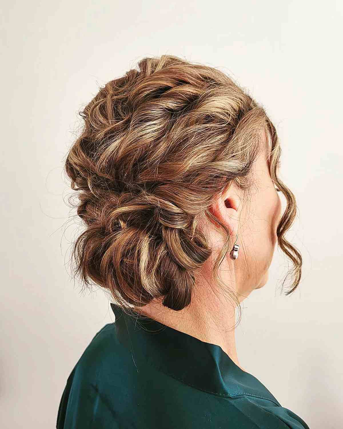 Elegant Brown and Blonde Highlight Updo — Classy Hairstyles for Women over 50
