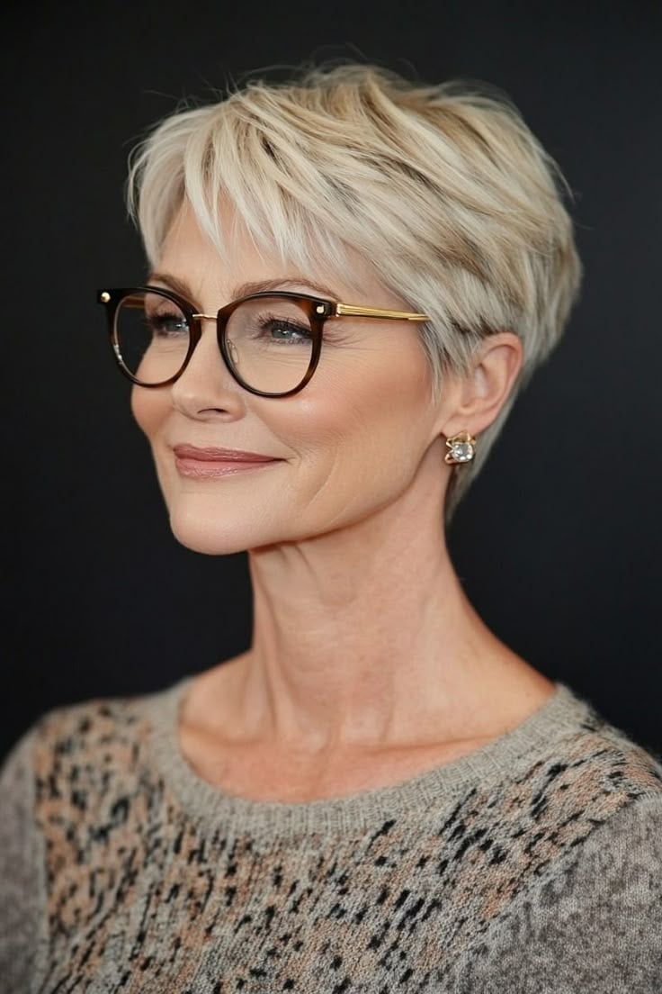 Short Ash Blonde Layered Pixie — Classy Hairstyles for Women over 50