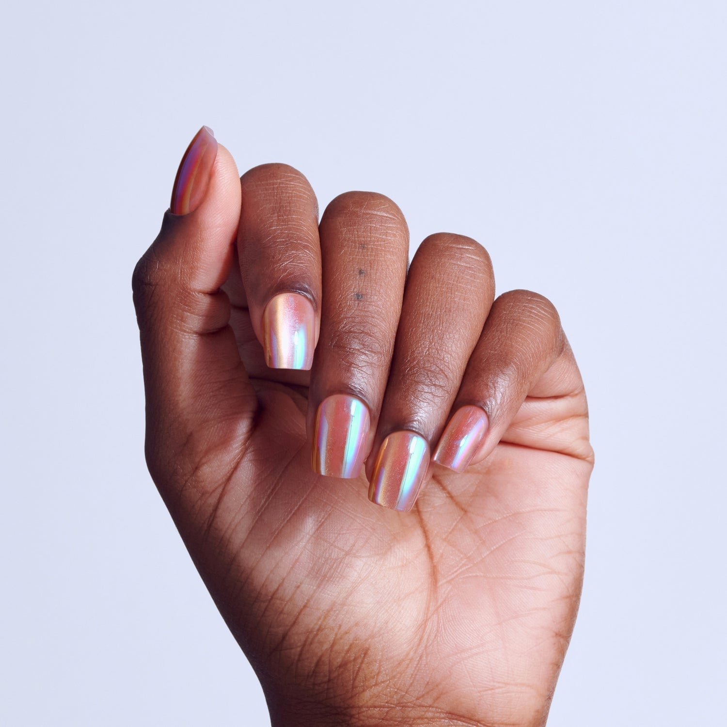 Short Square Holographic Chrome Nails Short Square Holographic Chrome Nails — Classy Holographic Nails