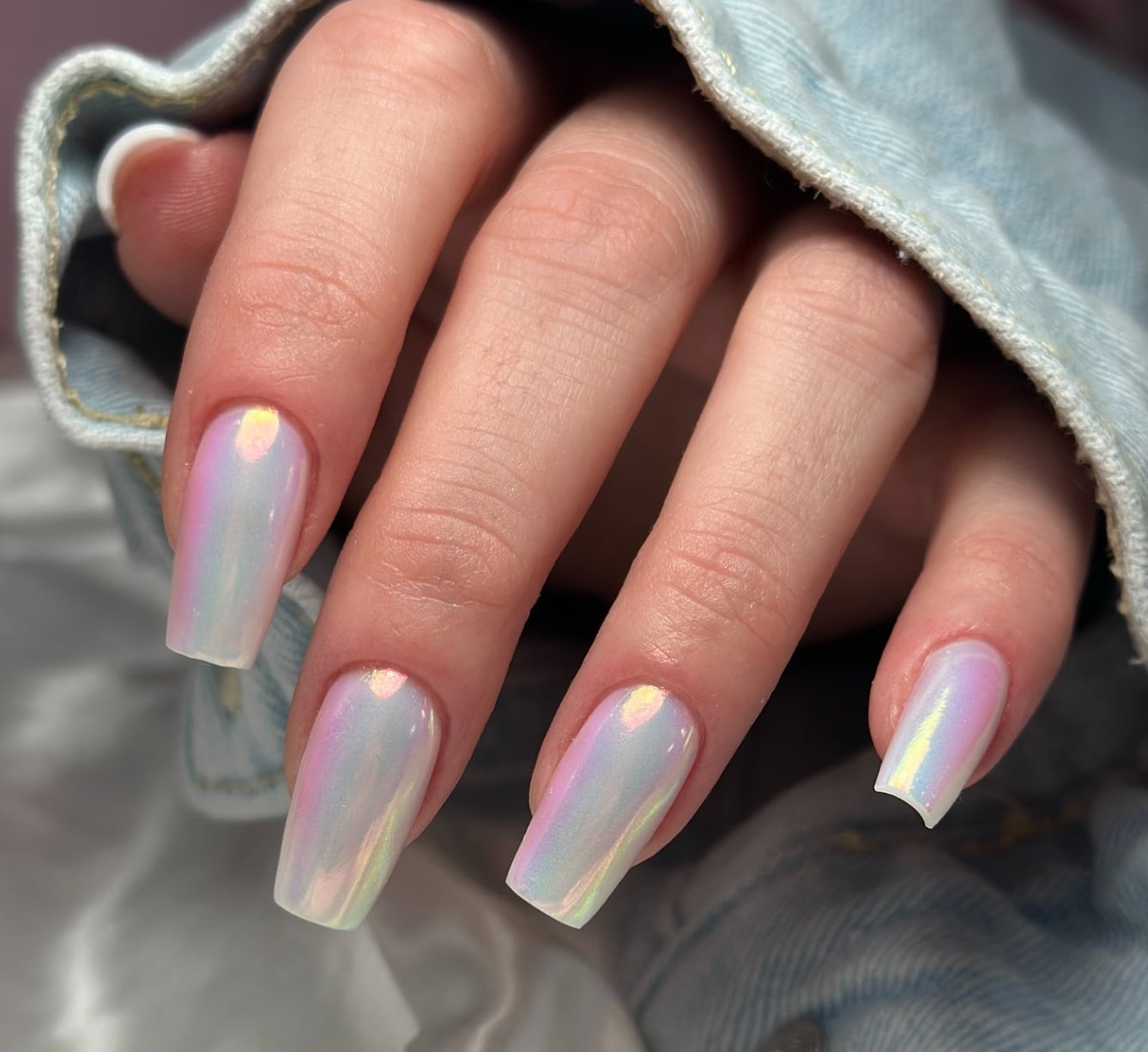 Long Coffin Chrome Holographic Nails Long Coffin Chrome Holographic Nails — Classy Holographic Nails